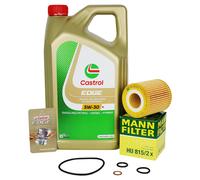 Mann Filtro Olio + 5L Castrol 5W30 M per BMW 1er 3er E81 E87/88 116-120i E46 E91