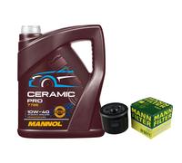 MANN Filtro Olio 5L MANNOL Ceramic Pro 10W-40 Per Smart Fortwo Cabrio 451 1.0