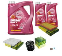 MANN Inspection Kit 7 L MANNOL Energy 5W-20 per Nissan X-Trail 2.5 4x4 2.0
