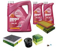 MANN Inspection Kit 7 L MANNOL Energy 5W-20 per Nissan X-Trail 2.5 4x4 2.0