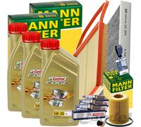 Mann Kit Diagnosi Auto+ 3x1L Castrol 5W-30 Olio Motore Adatto per Skoda Fabia VW