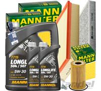 Mann Kit Ispezione+1x5+2x1L mannol 5W30 Olio Adatto A per VW T5 T6 Multivan