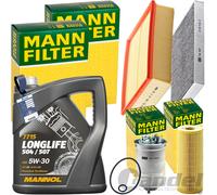 Mann Kit Ispezione + 5L mannol 507 5W-30 Olio Adatto A per Audi A4 B6 B7 1.9+2.0