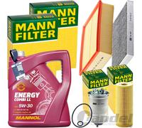 Mann Kit Ispezione + 5L mannol NRG 5W-30 Olio Adatto A per Audi A4 B6 B7 1.9+2.0