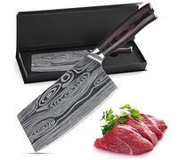 Mannaia per carne, coltello tritatutto tedesco in acciaio inossidabile ad alto tenore di carbonio da 7 pollici, coltello da chef multiuso per casa e cucina con manico ergonomico (Mannaia)