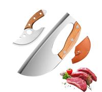 Mannaia Pesante per Carne - Attrezzi da Taglio Pesanti Ergonomici | Set da 2 Pezzi per Macelleria | per Casa Campeggio Grigliate BBQ Preparazione Pasti Uomo Donna Macellaio Papà