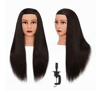 Mannequin Head 26"-28" Synthetic Fiber Training Head Braiding Head Hair Styling Manikin Cosmetology Doll Head Hairdresser Training Model for Cutting Braiding Practice with Clamp 92022LB0220