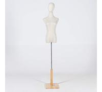Mannequin Torso Female Mannequin Torso Dummy Display Bust Dressmakers Fashion Designer Clothing Stand with Wooden Base Mannequin with Solid Wood Arm Dress Form (Color : D Size : S) (B Medium)
