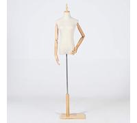 Mannequin Torso Female Mannequin Torso Dummy Display Bust Dressmakers Fashion Designer Clothing Stand with Wooden Base Mannequin with Solid Wood Arm Dress Form (Color : D Size : S) (C Medium)