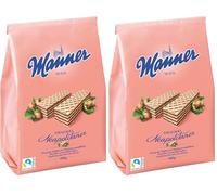 Manner Neapolitaner | cialde croccanti vegane con crema di nocciole | 1 confezione (400 g) (Confezione da 2)