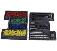 Mannesmann - M 590-300 - Set punte per trapano e tasselli 300 pz. | Per legno, metallo e plastica, con viti e inserti assortiti, per hobbisti, professionisti e montaggio mobili