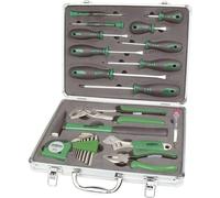 Mannesmann - M29024 - Set di attrezzi 24 pz., in valigetta di alluminio | Nessun cambio di batteria necessario, pronto all'uso immediato, per studenti, proprietari di casa e traslochi o fai da te