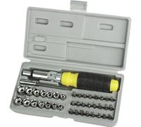 Mannesmann - M29041 - Set inserti e chiavi a tubo 41 pz., 1/4" | Rivestito a polvere e resistente alla corrosione, profili a taglio, Phillips, Pozidriv e Torx, per casa e auto