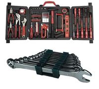 Mannesmann - M29065 - Assortimento di attrezzi per uso domestico in valigetta richiudibile + Mannesmann M19652 - Set chiavi combinate