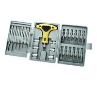 Mannesmann - M29301 - Set utensili, 26 pz. | Profili sottili a croce, piatti e Torx, inserti in cassetta di plastica, per smartphone, occhiali e meccanica di precisione