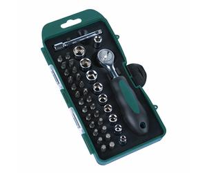 MANNESMANN SET VITI PRESE A BRUGOLA E CHIAVI CRICCHETTO REVERSIBILE 38 PEZZI