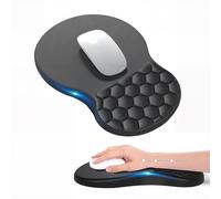 Mannicix Tappetino per Mouse, Tappetino Mouse con Comodo Supporto per Il Polso, Mousepad Schiuma Memory Morbida e Base Antiscivolo in PU, Allevia il Dolore per Scrivania Casa Ufficio