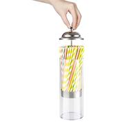 Mannily Dispenser di cannucce in plastica, 21 cm, con coperchio, per cannucce per bambini, 80-100 pezzi