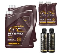 MANNOL 12 L Olio Motore Hybrid SP 0W-16 Inkl. 2x Additivo Ceramo Ester 9829