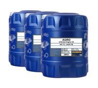 MANNOL 2 Tempi Agro API TC JASO FB Olio Per Tosaerba, 3x20 Litri