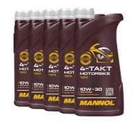 MANNOL 4-Takt Moto SAE 10W-30 Olio Per Moto JASO MA, JASO MA2, 5x1 Litro