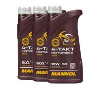 Mannol 4-Takt Motocicletta SAE 10W-30 Olio Moto Jaso Ma, Jaso MA2, 3x1 Litro