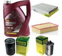 MANNOL 5 L Energy Premium 5W-30 + MANN-FILTER Per VW Polo Variant 6KV5 1.9 TDI