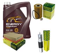 MANNOL 5L Energy Premium 5W-30 + MANN-FILTER Filtro Per BMW 3er Touring E46 3