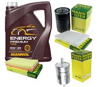 MANNOL 5L Energy Premium 5W-30 + MANN-FILTER Filtro Per VW Golf IV 1J1 1.8 T