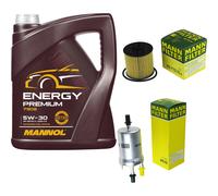 Mannol 5L Energy Premium 5W-30 + Mann-Filter Filtro Per VW Golf V 1K1 1.4 TSI