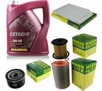 Mannol 5L Estremo 5W-40 olio motore + Mann per Renault Laguna I B56_ 1.9 Dti