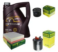 MANNOL 5L Estremo 5W-40 olio motore + + Mann per Renault Laguna III BT0/1 1.5