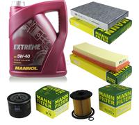 Mannol 5L Estremo 5W-40 olio motore + Mann per Renault Megane I BA0/1_ 1.9