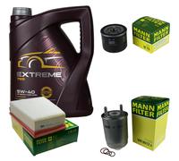 MANNOL 5L Estremo 5W40 Olio Motore + MANN-FILTER Filtro Per Renault Megane 3 1.5