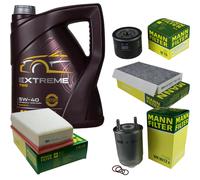 MANNOL 5L Estremo 5W40 Olio Motore + MANN-FILTER Filtro Per Renault Megane 3 1.5