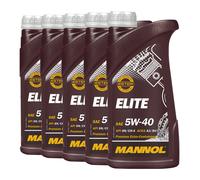 MANNOL 5W-40 ELITE Olio Motore ACEA A3/B4, MB229.5, 5x1 Litro