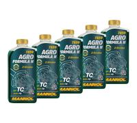 Mannol 5x 1Liter 7859 Agro Hsq Olio Due Tempi per Kettensägenmotoren