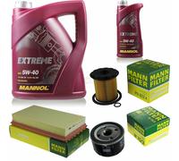 Mannol 6L Estremo 5W-40 olio motore + Mann per Renault Megane Scenic 1.9 D