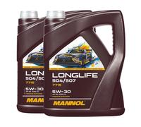 Mannol 7715 SAE 5W-30 Longlife Olio VW 504.00/507.00, MB 229.51,2x5 Litro