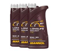 Mannol 7715 SAE 5W-30 Longlife Olio VW 504.00/507.00, MB 229.51,3x1 Litro