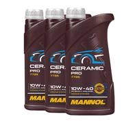 MANNOL 7726 CERAMIC PRO SAE 10W-40 Olio Motore ACEA A3/B4, VW 505 00, 3x1 Litro
