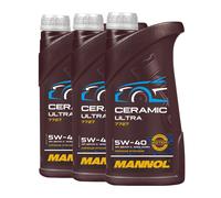 MANNOL 7727 CERAMIC ULTRA SAE 5W-40 Olio Motore MB 228.5, BMW LL-01, 3x1 Litro