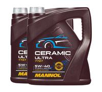 MANNOL 7727 Ceramic Ultra SAE 5W-40 Olio Motore, MB 229.5 229.3, 2x4 L