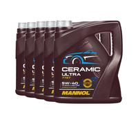 MANNOL 7727 Ceramic Ultra SAE 5W-40 Olio Motore MB 229.5 229.3, 5x4 L