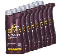 Mannol 8x 1 Litro Motore Olio Motore 4-Takt Premium 20W40 Api Sn Motori
