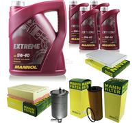 MANNOL 9L Estremo 5W-40 olio motore + + Mann Audi A4 Cabriolet 8H7 B6