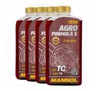 MANNOL Agro Formula S 2-Takt Olio Motore Olio Per Tosaerba API TC, 4x1 Litri