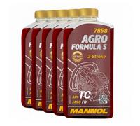 Mannol Agro Formula S 2-Takt Olio Motore Rasaerba Olio Api TC, 5x1 Litro