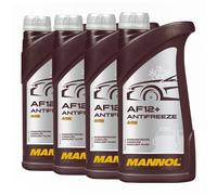 Mannol Antigelo AF12 + Longlife Concentrato Antigelo Radiatore, 4x1 Litro