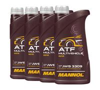 Mannol Atf Multivehicle Jws 3309 Fluido GM Ford Chrysler, 4x1 Litro